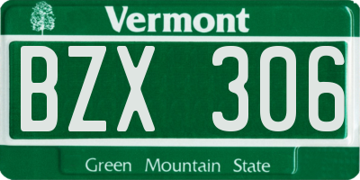 VT license plate BZX306