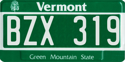 VT license plate BZX319