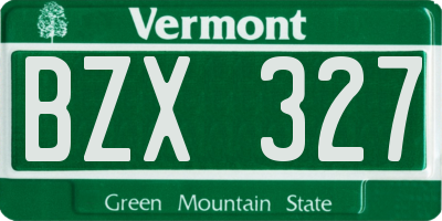 VT license plate BZX327