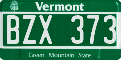 VT license plate BZX373