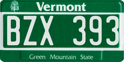 VT license plate BZX393