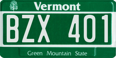 VT license plate BZX401