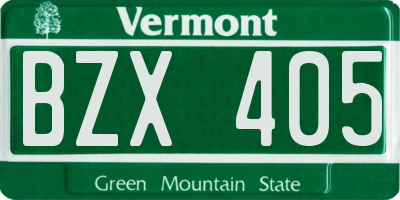 VT license plate BZX405
