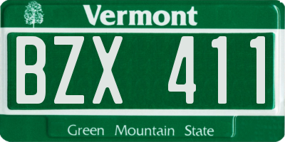 VT license plate BZX411