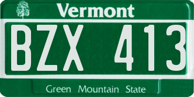 VT license plate BZX413