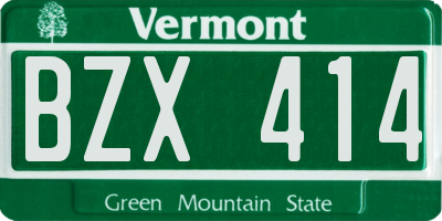 VT license plate BZX414