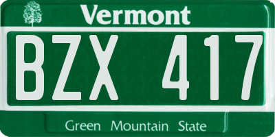 VT license plate BZX417