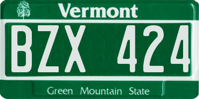 VT license plate BZX424