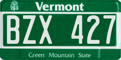 VT license plate BZX427