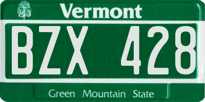 VT license plate BZX428