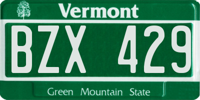 VT license plate BZX429