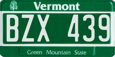VT license plate BZX439