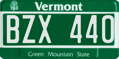VT license plate BZX440
