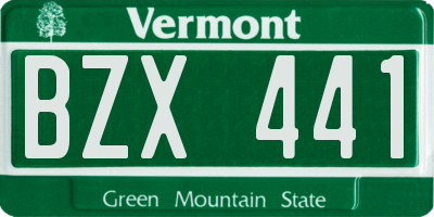 VT license plate BZX441