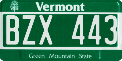VT license plate BZX443