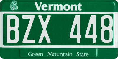 VT license plate BZX448