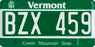 VT license plate BZX459