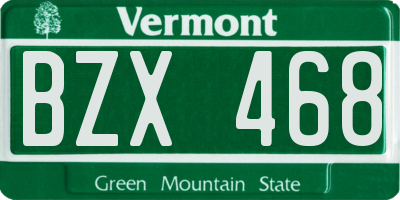 VT license plate BZX468