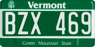 VT license plate BZX469