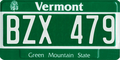 VT license plate BZX479