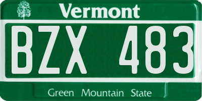 VT license plate BZX483