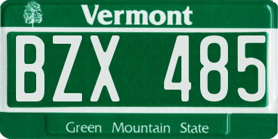 VT license plate BZX485