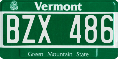 VT license plate BZX486