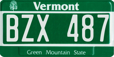 VT license plate BZX487