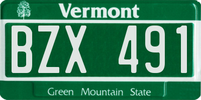 VT license plate BZX491