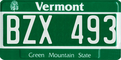 VT license plate BZX493