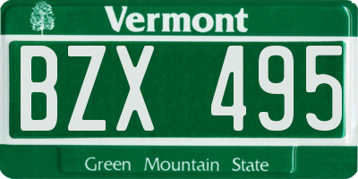 VT license plate BZX495