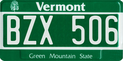 VT license plate BZX506