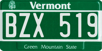 VT license plate BZX519
