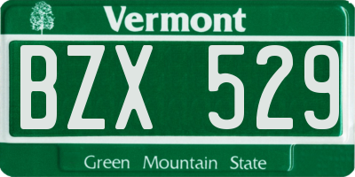 VT license plate BZX529
