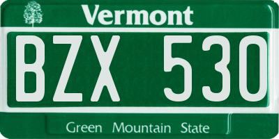 VT license plate BZX530