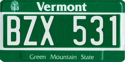 VT license plate BZX531