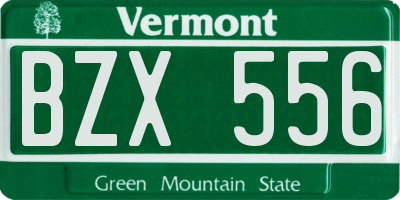 VT license plate BZX556