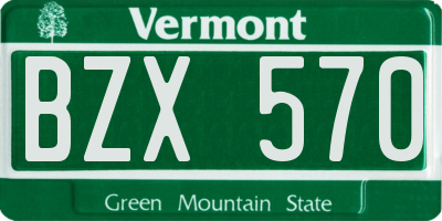 VT license plate BZX570