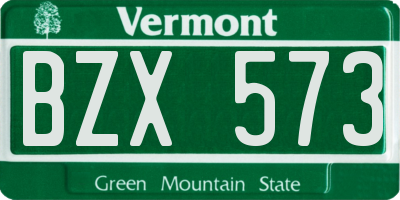 VT license plate BZX573