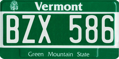 VT license plate BZX586
