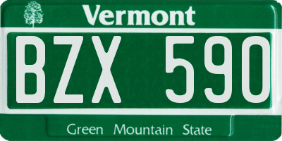 VT license plate BZX590