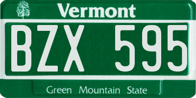 VT license plate BZX595