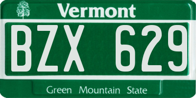 VT license plate BZX629