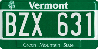 VT license plate BZX631