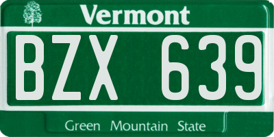 VT license plate BZX639