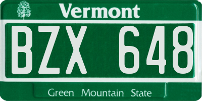 VT license plate BZX648