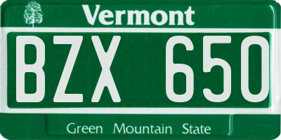 VT license plate BZX650