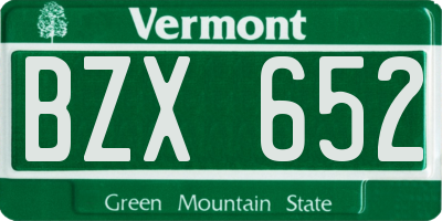 VT license plate BZX652
