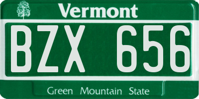 VT license plate BZX656