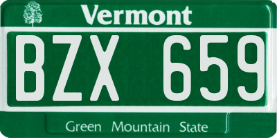 VT license plate BZX659